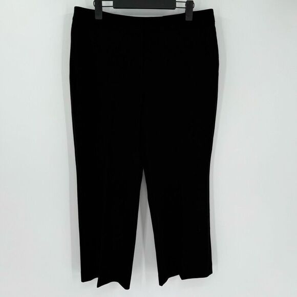 Black Label By Chicos Kick Flare Crop Pant Women Large 12 Black Workwear - Picture 1 of 10